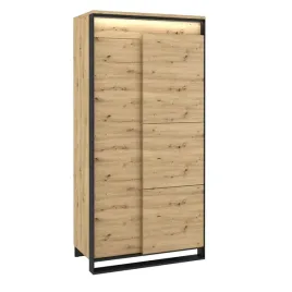 szafa-quant-1-dwudrzwiowa-szerokosc-95-cm-z-oswietleniem-dab-artisan-czarn