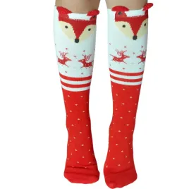 podkolanowki-dzieciece-skarpetki-wysokie-renifer-reniferki-swieta-czerwone