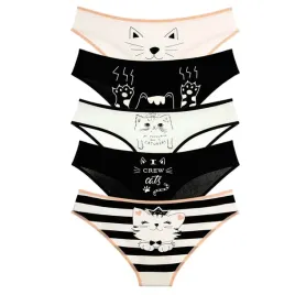 5x-szt-majtki-dzieciece-figi-146-152-cm-rozne-wzory-w-kotki-wielokolorowe