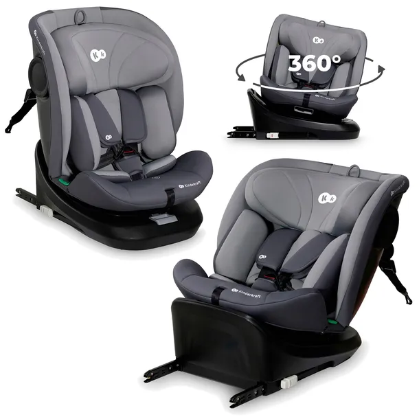 Kinderkraft Fotelik samochodowy 40-150 cm 0-36kg i-Size obrotowy 360 I-GROW