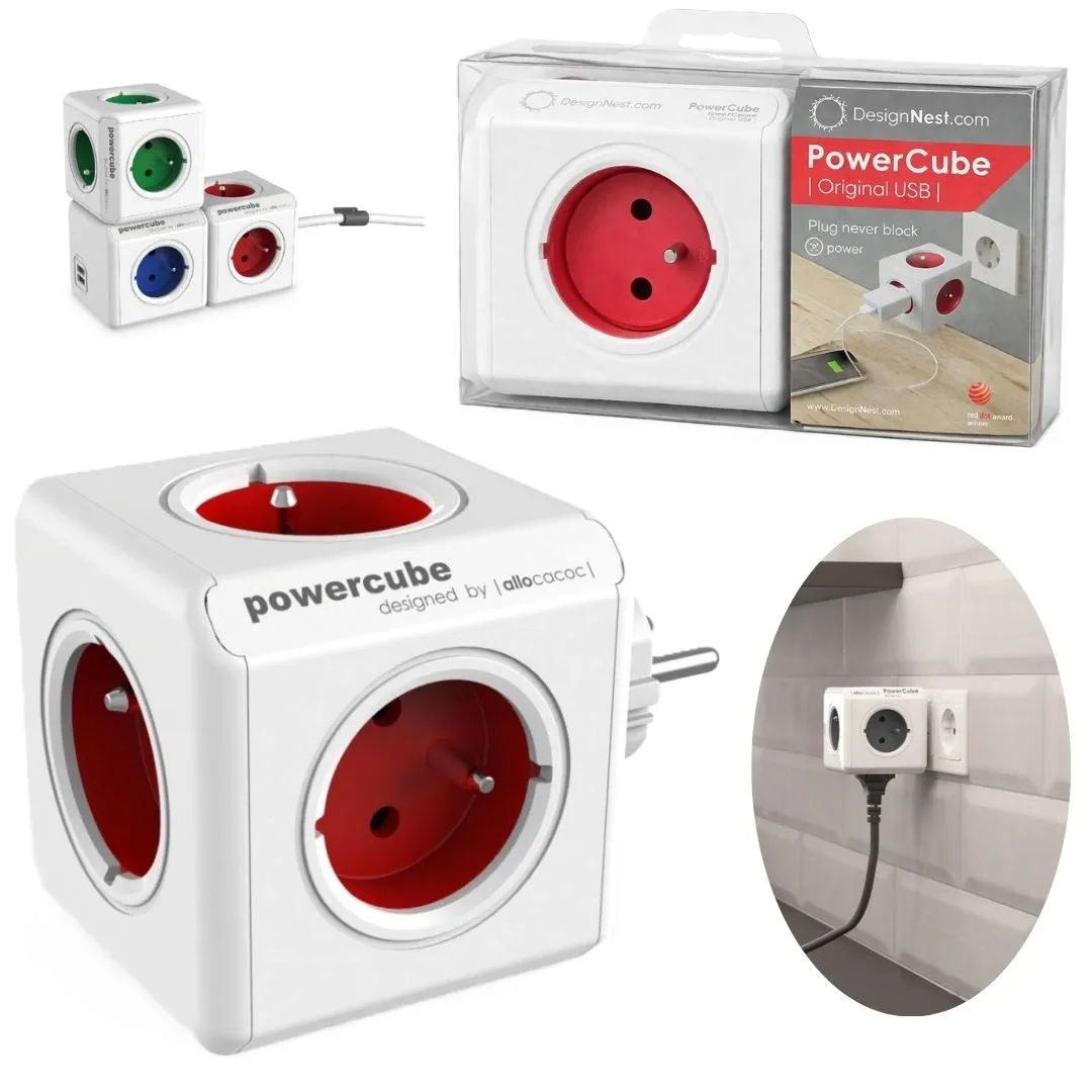 rozgaleznik-5-gniazdek-allocacoc-powercube-czerwony-stan-nowy
