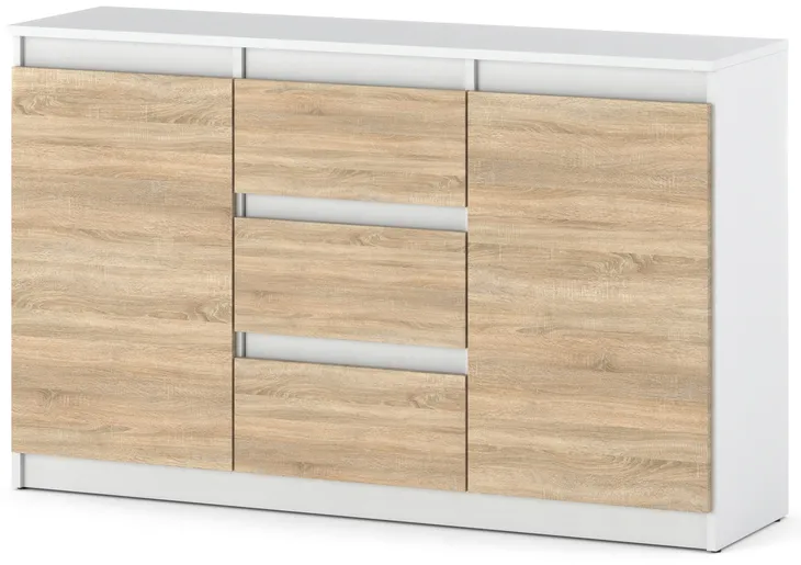 Komoda 120 cm Aga Biała Sonoma matowa z szufladami nowoczesna do salonu