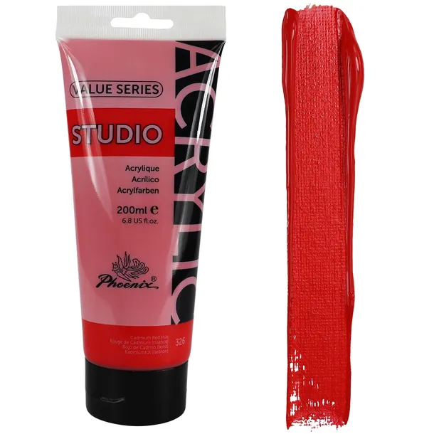 Farba Akrylowa Cadmium Red Hue 326 Czerwień Kadmowa artystyczna 200 ml