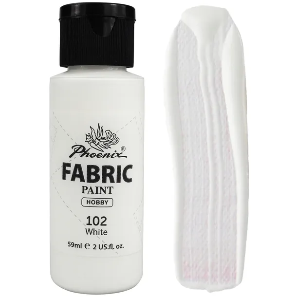 Farba do Tkanin Jasnych Ciemnych Phoenix Biała Akrylowa White Duża 59ml