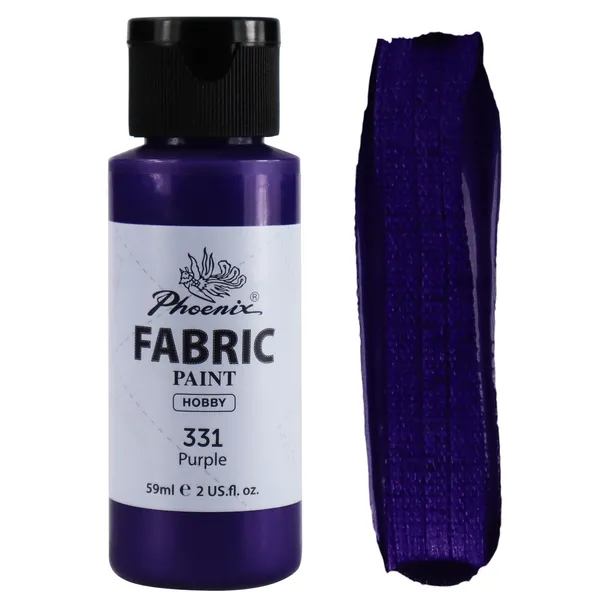 Farba do Ubrań Tkanin Jasnych i Ciemnych Fioletowa Phoenix 59ml Purple
