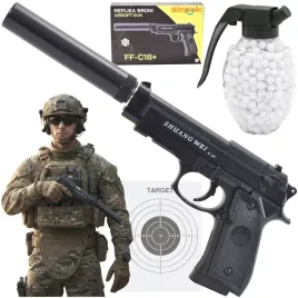 pistolet-na-kulki-z-tlumikiem-karabin-replika-800-kulek-zestaw-replika-asg