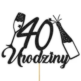 topper-papierowy-szampanskie-40-urodziny-czarny-brokat-15-x-19-cm