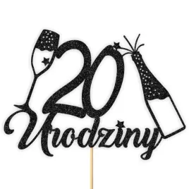 topper-papierowy-szampanskie-20-urodziny-czarny-brokat-15-x-19-cm