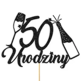 topper-papierowy-szampanskie-50-urodziny-czarny-brokat-15-x-19-cm