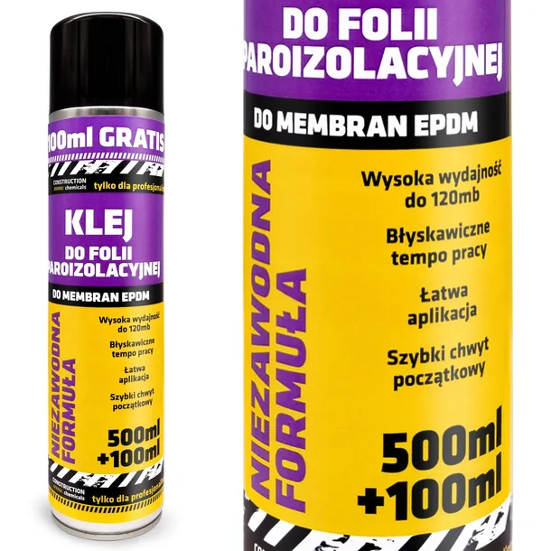KLEJ do folii paroizolacyjnej 600 ml w Sprayu Uniwersalny MONTAŻOWY