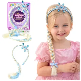 opaska-z-dlugim-warkoczem-niebieska-wstazka-diamenty-sniezynka-50-cm