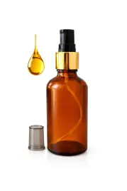 butelka-szklana-100ml-brazowa-z-pompka-zloto-czarna-do-kremu-oleju