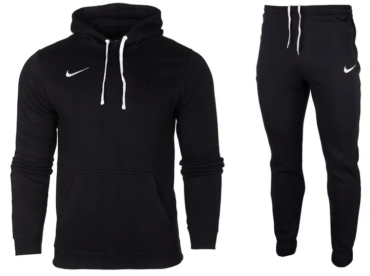 Nike dres męski komplet dresowy spodnie bluza bawełna roz. L czarny