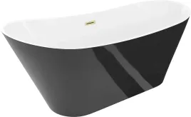 mexen-dora-wanna-wolnostojaca-biala-czarna-150-x-75-cm-zloty-szczotkowany