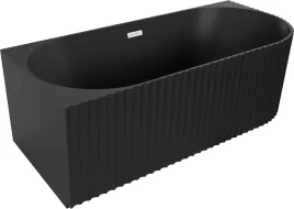 mexen-gia-wanna-wolnostojaca-narozna-ryflowana-lewa-czarna-mat-150-x-75