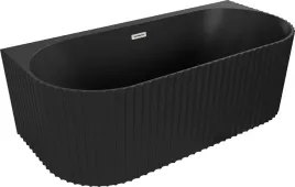 mexen-sella-wanna-wolnostojaca-przyscienna-ryflowana-czarna-mat-150-x-75