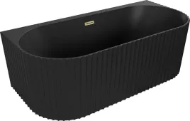 mexen-sella-wanna-wolnostojaca-przyscienna-ryflowana-czarna-mat-150-x-75