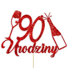 topper-papierowy-szampanskie-90-urodziny-czerwony-brokat-15-x-19-cm