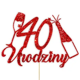 topper-papierowy-szampanskie-40-urodziny-czerwony-brokat-15-x-19-cm