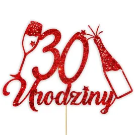topper-papierowy-szampanskie-30-urodziny-czerwony-brokat-15-x-19-cm