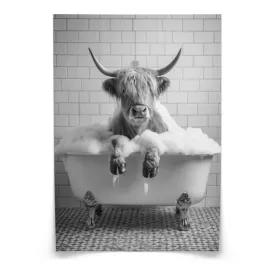 plakat-do-wc-lazienki-wol-krowa-w-wannie-czarno-biala-abstrakcja-20x30