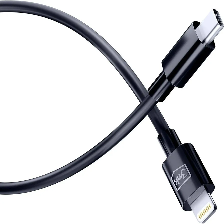 kabel-3mk-usb-typ-c-apple-lightning-12-m-czarny