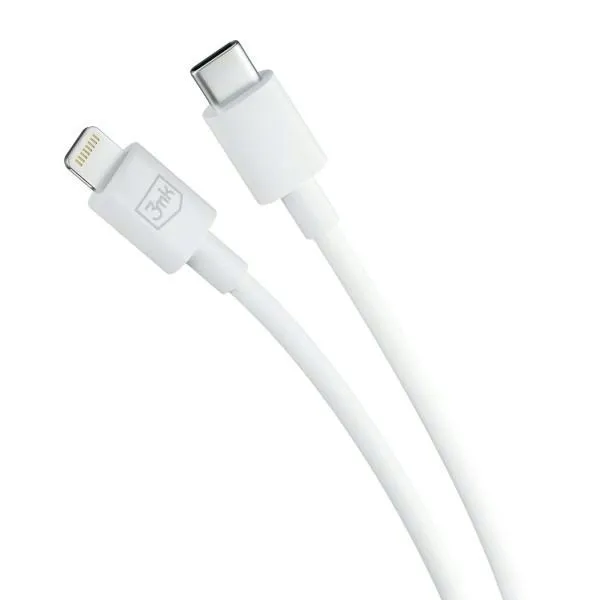 kabel-3mk-usb-usb-typ-c-1-m-bialy