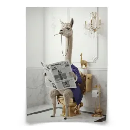 plakat-do-wc-lazienki-lama-z-gazeta-w-toalecie-abstrakcja-glamour-30x40