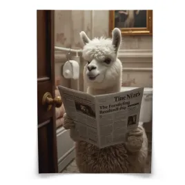 plakat-do-lazienki-wc-alpaka-lama-z-gazeta-w-toalecie-abstrakcja-50x70