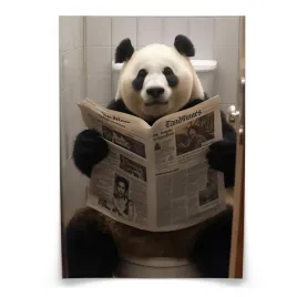 plakat-do-wc-lazienki-panda-z-gazeta-w-toalecie-abstrakcja-scienna-50x70