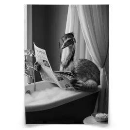 plakat-do-lazienki-strus-w-wannie-czarno-biala-abstrakcja-scienna-30x40