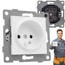 kontakt-biale-gniazdo-elektrycznie-z-bolcem-pojedyncze-fi60-podtynkowe-fi60