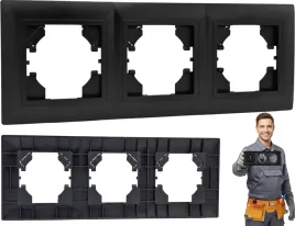 ramka-potrojna-czarna-do-kontaktow-gniazdek-wylacznikow-wlacznik-czarny-mat