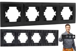 ramka-poczworna-czarna-do-kontaktow-gniazdek-wylacznikow-wlacznik-czarny