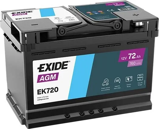 Akumulator Exide AGM EK720 (nowy model ) świeży produkcja 07.2026 rok