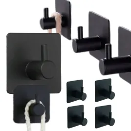 czarne-uchwyty-lazienka-na-recznik-samoprzylepne-x4-eleganckie-zestaw