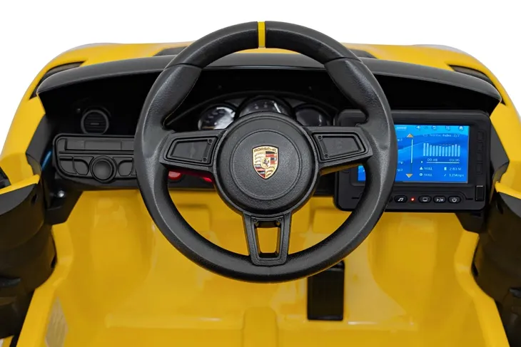 auto-porsche-spyder-rs-718-mp4-zolty-na-akumulator-dla-dzieci-gratisy-stan-opakowania-oryginalne