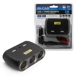 rozgaleznik-zapalniczki-rozdzielacz-3-gniazda-120w-i-2xusb-a-42a-czarny