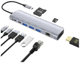 hub-usb-tradebit-usb-c-hdmi-4k-lan-rj45-gigabit-pd-100w-9-portow