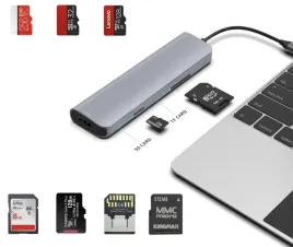 hub-usb-tradebit-6374-hdmi-4k-usb-3-0-sd-ft-pd-100w-8-portow