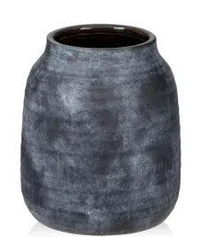 wazon-ceramiczny-rustykalny-na-kwiaty-czarny-niski-duzy