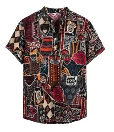 meska-koszula-hawajska-xl-wzory-casual-wakacyjna-lekka-aztecki-lniana