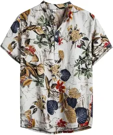 meska-koszula-hawajska-xl-wzory-roslinne-casual-wakacyjna-lekka-lniana