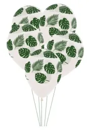 balony-lateksowe-urodzinowe-zielone-liscie-palmowe
