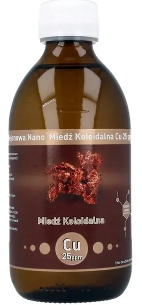 NANO MIEDŹ KOLOIDALNA 25PPM 300ml Vitacolloids