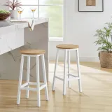 taboret-barowy-dab-sonoma-nogi-biale-stan-nowy