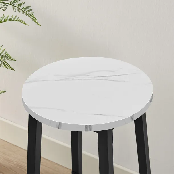 taboret-barowy-marmur-nogi-czarne-kolor-obicia-bialy