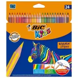 kredki-18-6-kolorow-eco-evolution-stripes-bic-stan-nowy