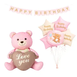 balony-urodzinowe-mis-rozowy-zestaw-roczek-urodziny-baner-happy-birthday