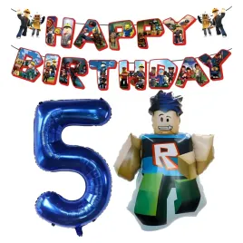 balon-roblox-na-urodziny-postac-baner-happy-birthday-cyfra-5-granatowa
